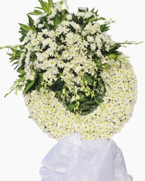 Hoa Tang Lễ Hiện Đại: Hạ Trắng - HTL17 - Vòng Hoa Tang Lễ