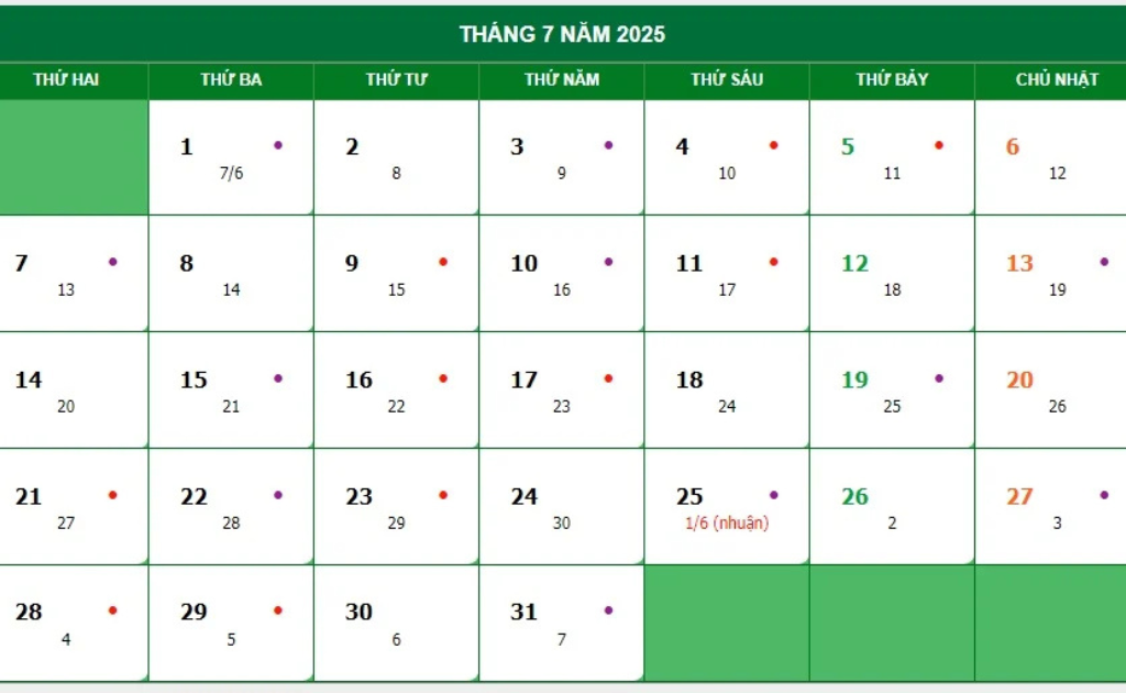 Ngày lễ tháng 7/2026: Âm lịch, dương lịch, ý nghĩa tại Việt Nam, Thế Giới