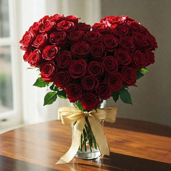 Bình hoa hồng trái tim dành riêng cho nàng