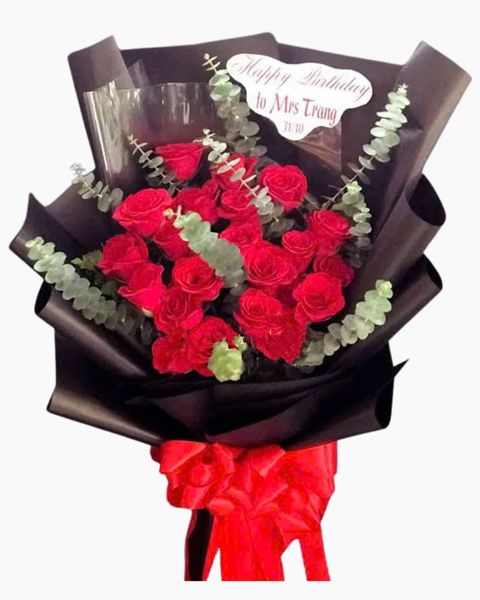 Hoa Bó Dài: Bó Hoa Hồng Đỏ Vì Em - HBD159