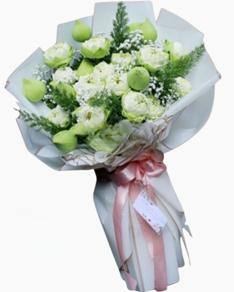 Hoa Bó Dài: Bó Hoa Vị Sen - HBD156