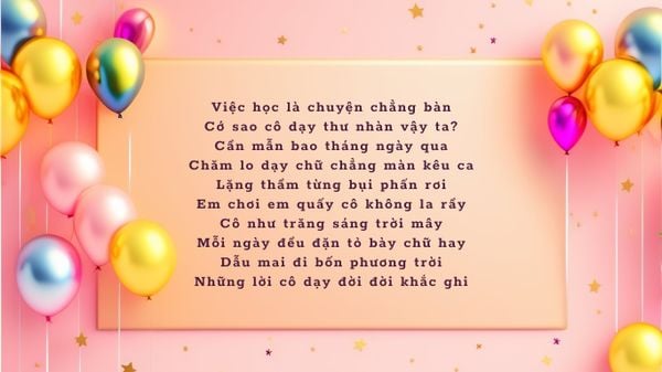 Câu chúc mừng sinh nhật cô giáo xinh đẹp