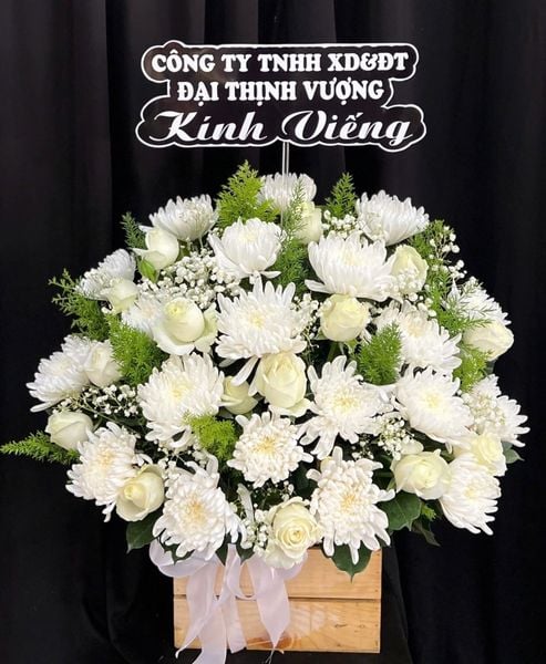 Giỏ Hoa Khai Trương: Giỏ Hoa Bạch Tâm Tưởng Niệm - HG108