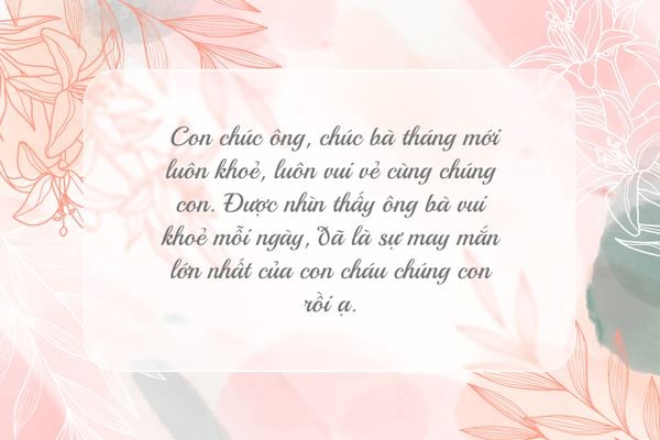 lời chúc đầu tháng tặng ông bà ý nghĩa nhất