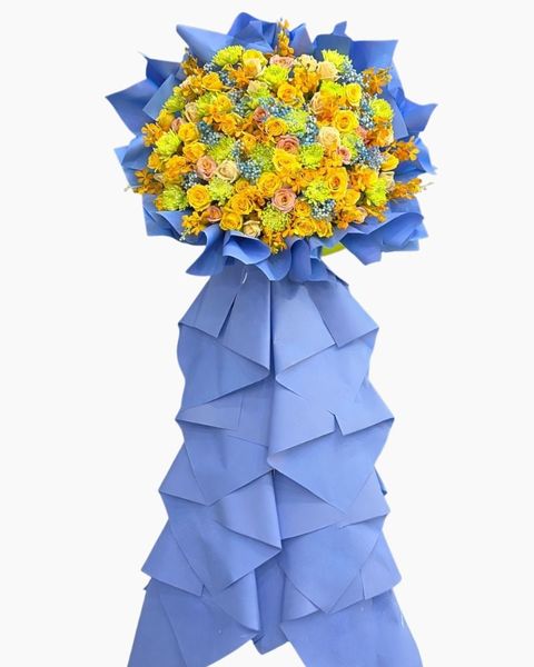 Hoa Chúc Mừng: Kệ Hoa Xanh Dương - HCM112 | Flosa