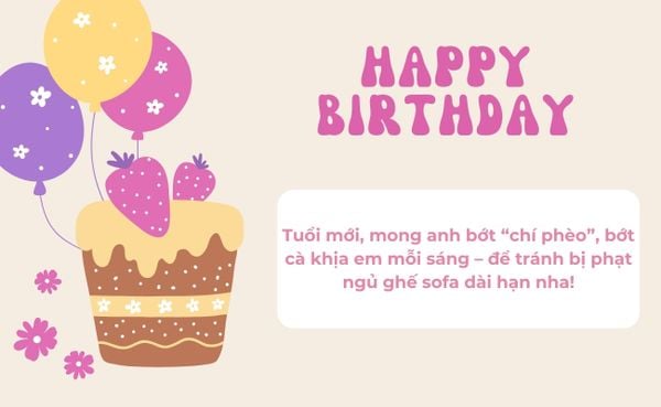 Lời chúc sinh nhật người yêu con trai hài hước