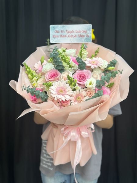 Hoa Bó Dài: Bó Hoa Hồng Yêu Hương - Hoa 20/10 - HBD299