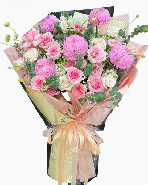 Hoa Bó Dài: Bó Hoa Hồng Tâm - HBD336