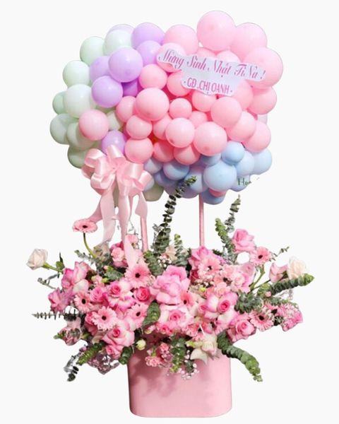 Hoa Và Bong Bóng: Hoa Bong Bóng Pink Color- HBB03