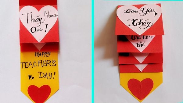 Thiệp handmade độc đáo, mới lạ tặng thầy nhân dịp 20/11 (Nguồn: Internet)