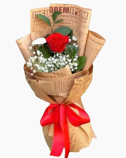 Hoa Bó Dài: Bó Hoa Hồng Trà Sữa Nha - HBD74
