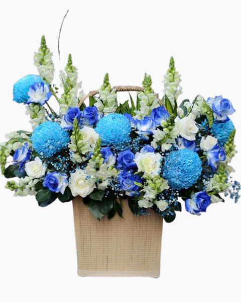 Hoa Màu Xanh: Giỏ Hoa Khai Trương Sức Sống - HG30