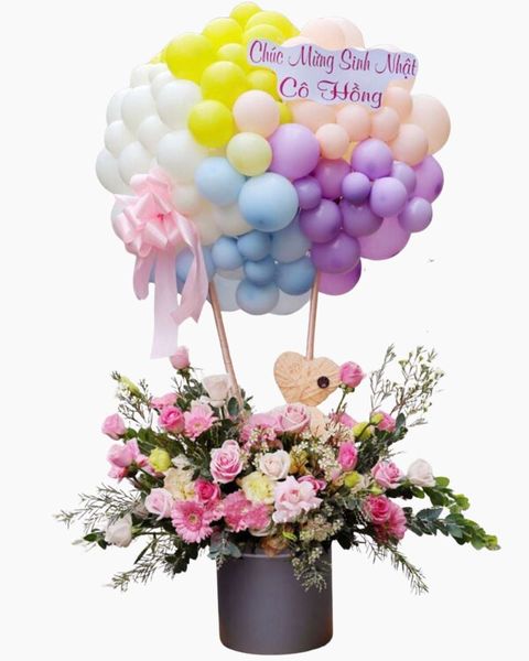 Hoa Và Bong Bóng: Hoa Bong Bóng Nhẹ Nhàng - HBB05 - Bó hoa tươi