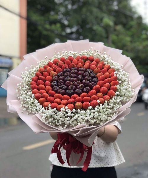 Bó Hoa Cherry Mix Dâu Tây