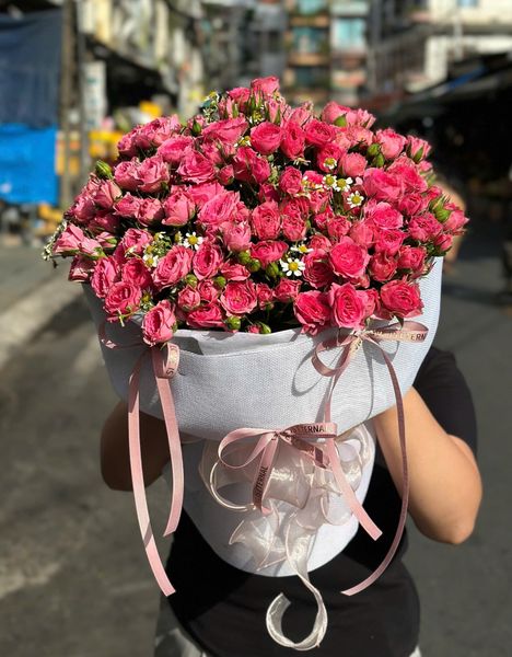 Hoa Bó Tròn: Bó Hoa Hồng Tiểu Muội nhỏ nhắn xin xắn