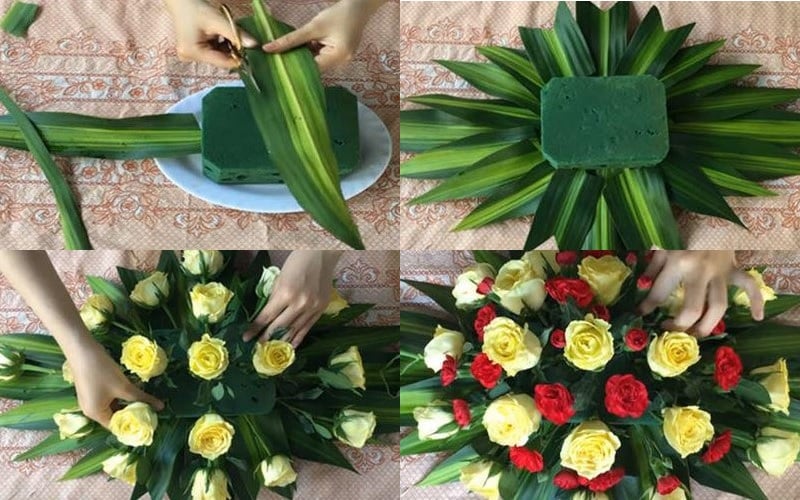Cách cắm hoa hồng bằng mút xốp đơn giản, dễ thực hiện