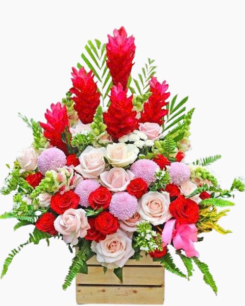 Hoa Hồng: Hộp Hoa Khai Trương Để Bàn Hạnh Phúc - HCH86