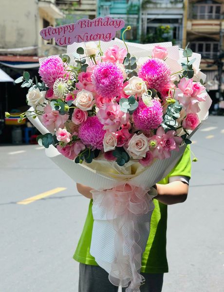 Hoa Bó Dài: Bó Hoa Nắng Hồng Bình Yên - 20/10 - HBD300