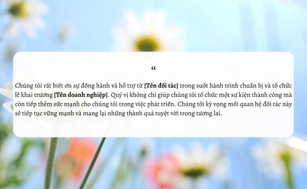 Mẫu lời cảm ơn dành cho đối tác hay