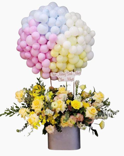 Hoa Và Bong Bóng: Hoa Bong Bóng Happy Birthday - HBB06