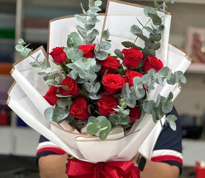 Bó Hoa Hồng Đỏ Tình Đắm Say - HBD210