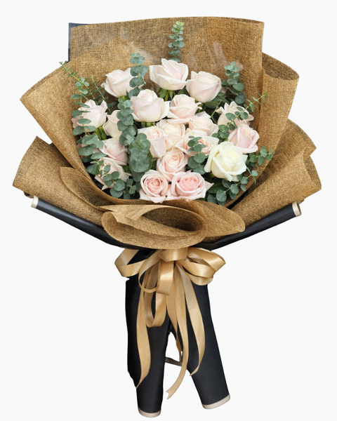 Hoa Bó Dài: Bó Hoa Hồng Pastel- HBD347