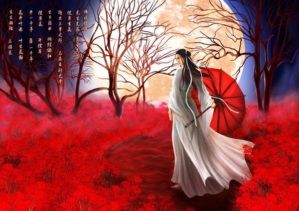 hoa bỉ ngạn anime mang ý nghĩa đau buồn, đại diện cho quỷ dữ