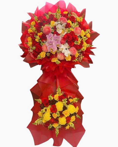 Hoa Chúc Mừng: Kệ Hoa Đỏ May Mắn  - HCM107 | Flosa