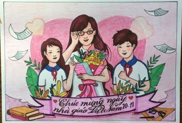 Vẽ tranh 20-11 đơn giản đẹp lớp 12