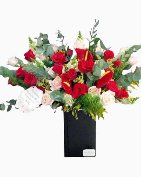 Hộp Hoa Tươi: Hộp Hoa Hồng Đỏ Tươi - HH34 | Flosa