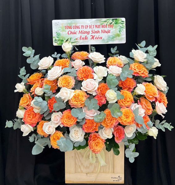  Hộp Hoa Ánh Cam - HH185 