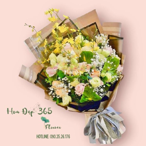 Bó hoa Cát Tường - HBD209 là món quà ý nghĩa cho bố 60 - 70 tuổi