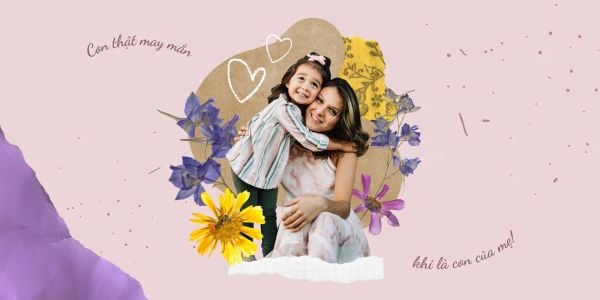 Mẫu thiệp 8/3 ấm áp thể hiện tình cảm của con dành cho mẹ nhân dịp 8/3