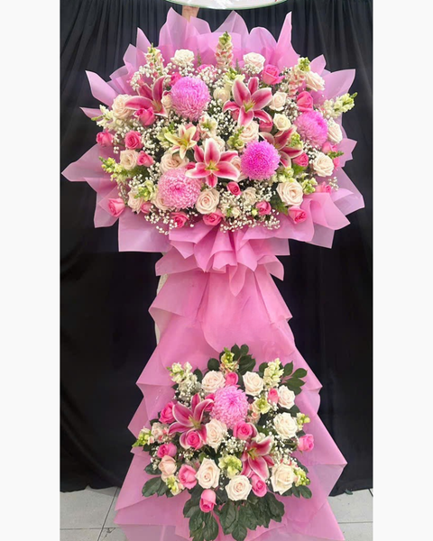 Hoa Chúc Mừng: Kệ Hoa Ánh Hồng  - HCM110 | Flosa