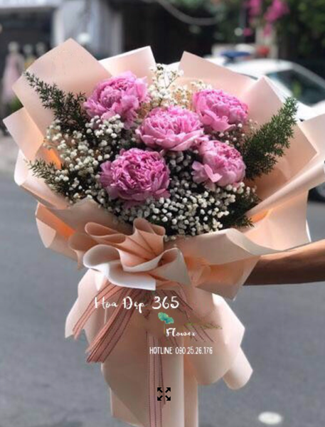 Bó Hoa Mẫu Đơn Hồng