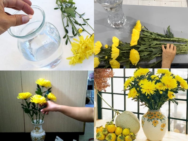 Cách cắm hoa cúc 10 bông đơn giản mà đẹp