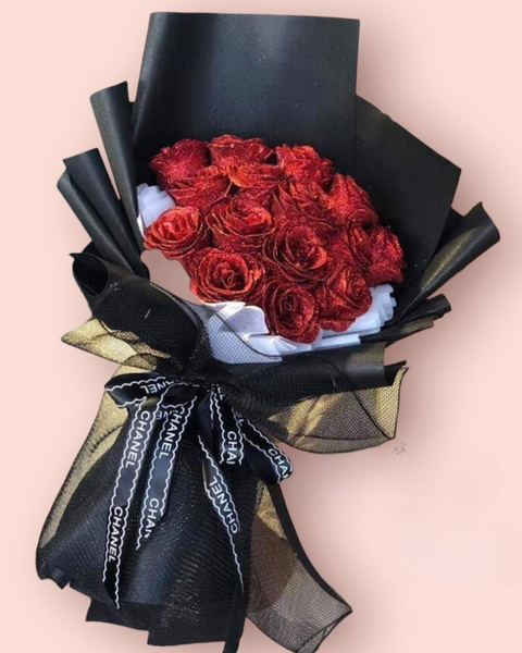 Soap Flowers: Bó Hoa Hồng Sáp Kim Tuyến - HST05