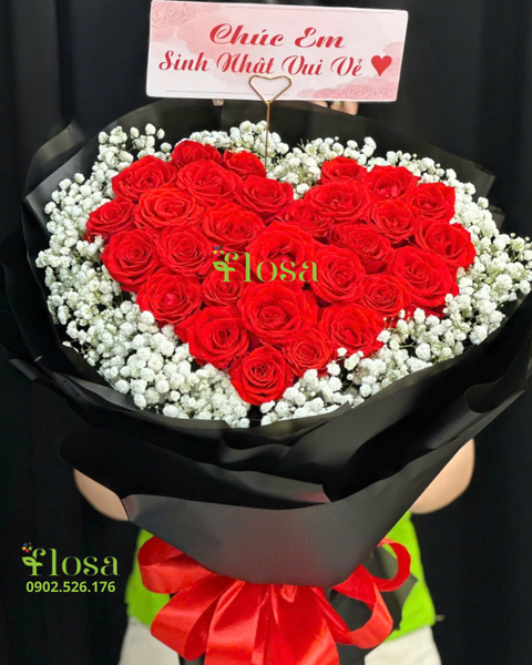 Hoa Bó Tròn: Bó Hoa Đỏ Mật - HBT99