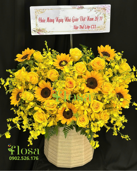  Hộp Hoa Sắc Vàng  - HH102 