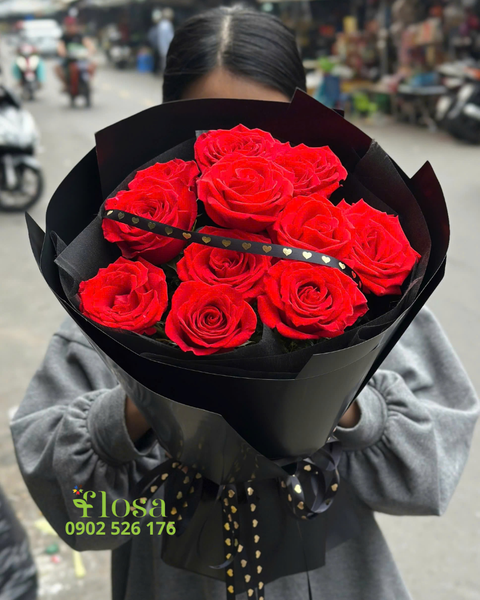  Bó Hoa Hồng Đỏ Pháp - HBT105 - Hoa 8/3 Đẹp 