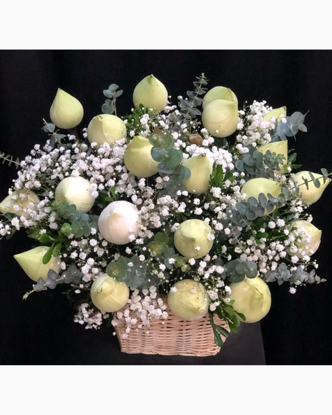 Hoa Vu Lan: Giỏ Hoa Sen Trắng - HG24
