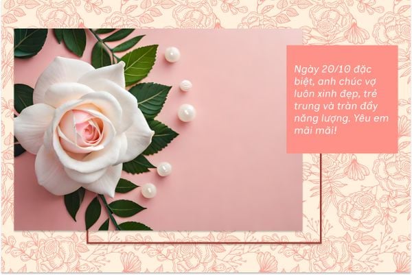 Chúc vợ yêu một ngày 20/10 tràn đầy niềm vui và bình an như những bông hoa hồng trắng tinh khôi