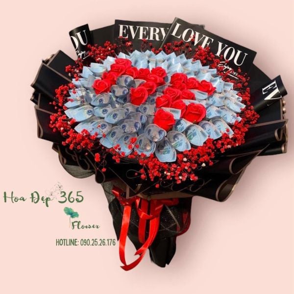 Bó Money Flowers 20K Mix Soap Flowers Kim Tuyến - BT14 là món quà tặng mẹ ấn tượng