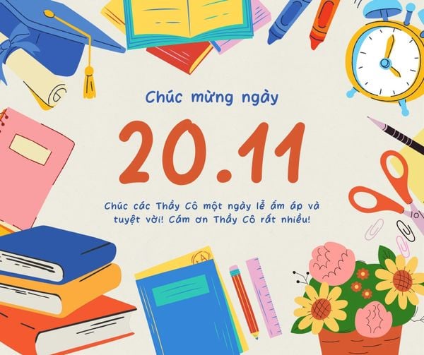 Hình ảnh thiệp 20/11 đẹp, đơn giản, dễ thương (Nguồn: Internet)