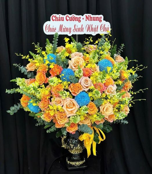 Hoa Cắm Bình: Bình Hoa Vàng Kiều - HCB87