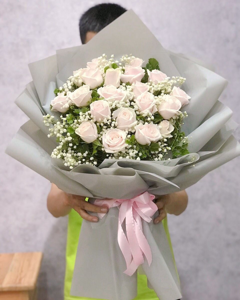  Bó Hoa 20 Hoa Hồng Pastel  - HBD234 - Hoa 20/10 