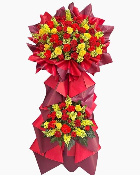 Hoa Chúc Mừng: Kệ Hoa Đỏ Thắm  - HCM115 | Flosa