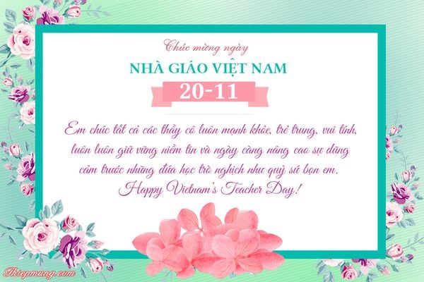 Mẫu thiệp online chúc 20/11