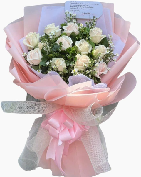 Hoa Bó Dài: Bó Hoa Pastel Gentle Pink - HBD270
