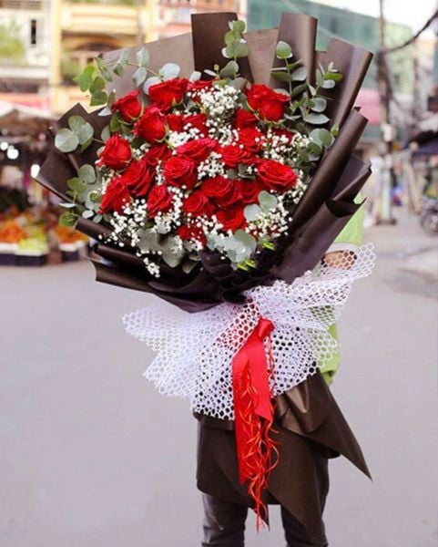 Hoa Bó Dài: Bó Hoa Hồng Đỏ Remember - HBD19